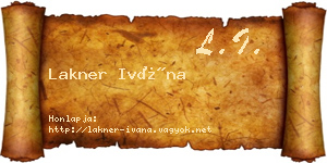 Lakner Ivána névjegykártya